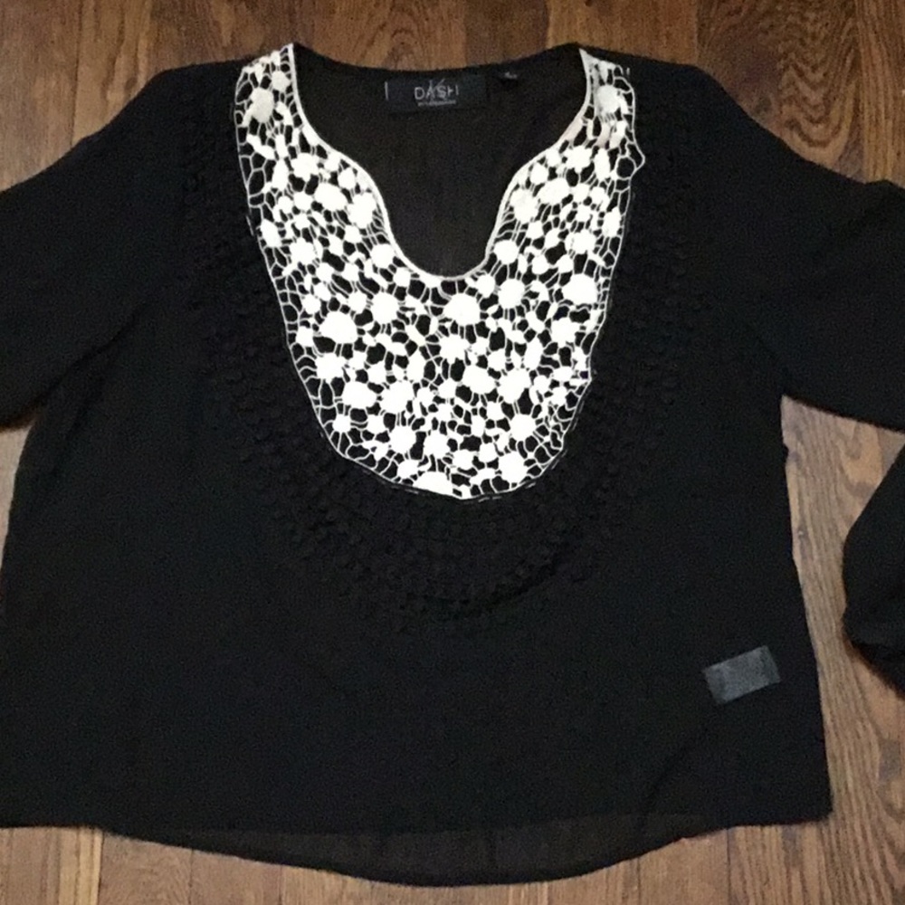 Sheer Bibbed Blouse